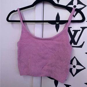 Kendall & Kylie fuzzy sweater tank top
